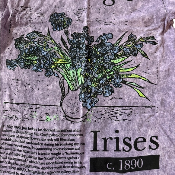 Purple Van Gogh Irises Graphic T-Shirt #nwt - Picture 3 of 7